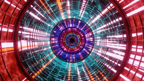 Round Tube 3 Loop VJ Background Video stock 235427888