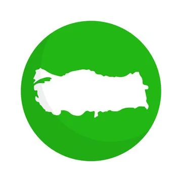 Round Turkish map icon. Vector. Stock Illustration