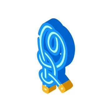 Round turn and two half hitches isometric icon vector illustration Stockillustratie