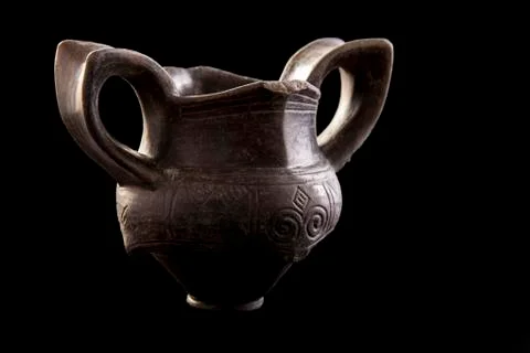Round vase with two big handles Stock Photos
