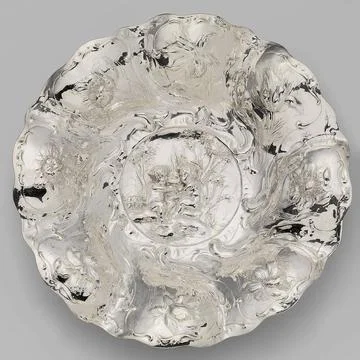 . The round, vaulted scale rests on a stand ring and has a wide edge, made... Stock Photos