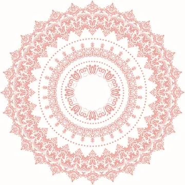 Round Vector Background With Arabesques in Oriental Style Illustrazione stock