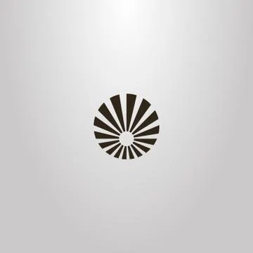 Round vector flat art sign of sun with rays around	 Illustrazione stock