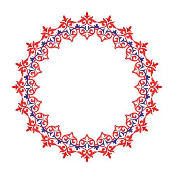 Round vector frame with a circular pattern in the style of arabesques. Oriental  스톡 일러스트