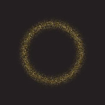 Round vector frame with golden glitter particles Stock Illustration