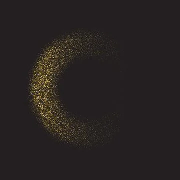 Round vector frame with golden glitter particles Stock Illustration