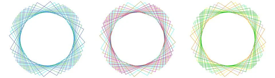 Round vector frame. The lines of the square are transformed in a circle, with Illustrazione stock