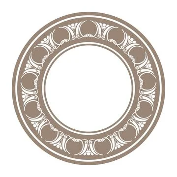 Round Vector Greek style seamless ornament. Vintage round frame. Greek floral  Stock Illustration