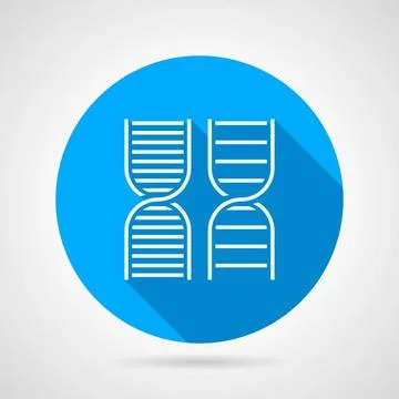 Round vector icon for DNA Abstract blue flat vector icon with white contou... Foto stock