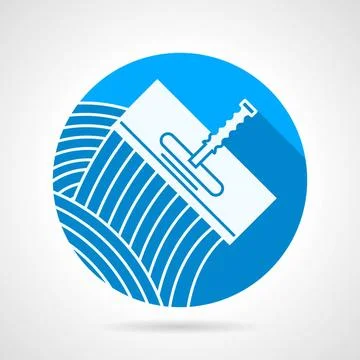Round vector icon for spatula Single blue flat vector icon with white silh... Stock Photos