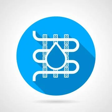 Round vector icon for water underfloor heating Single blue flat vector ico... Stock Photos