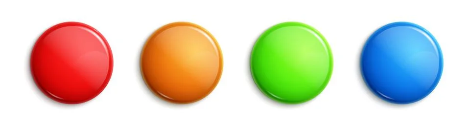 Round vector label button banner. Badge glossy color shape 스톡 일러스트