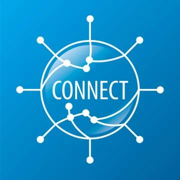 Round vector logo chip connection Stockillustratie