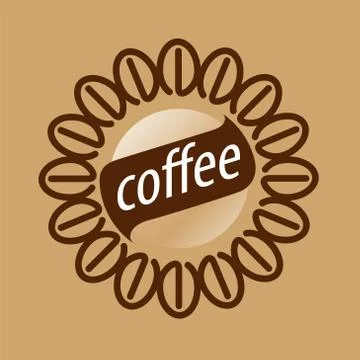 Round vector logo coffee beans Stock Illustration