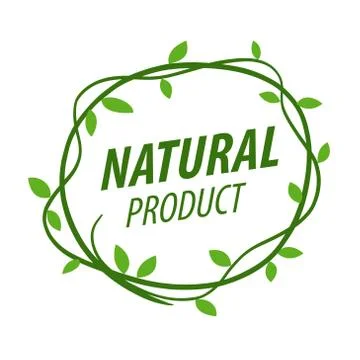 Round vector logo of a vegetative ornament Stock Illustration