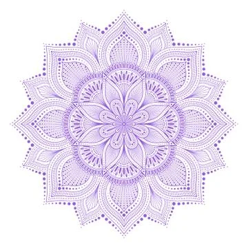Round vector mandala in doodle style on a white background. Illustrazione stock