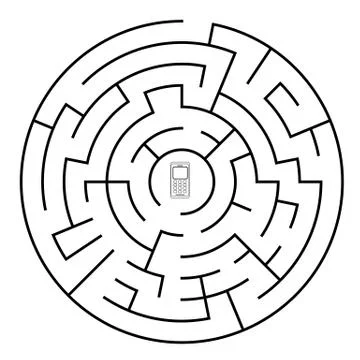 Round vector maze Stock Illustration