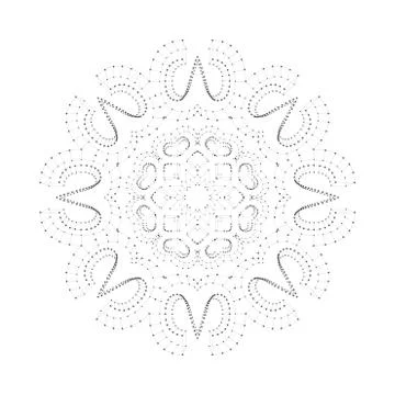 Round vector shape, molecular construction with connected lines and dots イラスト素材