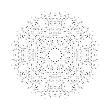 Round vector shape, molecular construction with connected lines and dots イラスト素材