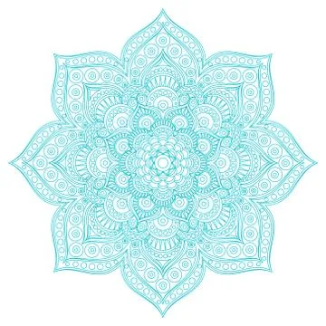 Round vector symmetric mandala. Stock Illustration