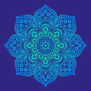 Round vector symmetric mandala. Stock Illustration
