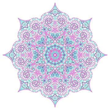 Round vector symmetric mandala. Stock Illustration