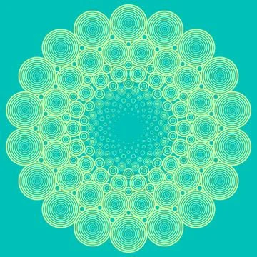 Round vector symmetric mandala. Stock Illustration