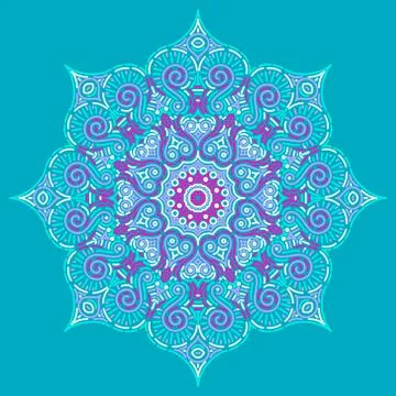 Round vector symmetric mandala. Stock Illustration