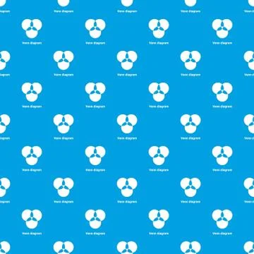 Round venn diagram pattern vector seamless blue Stock Illustration