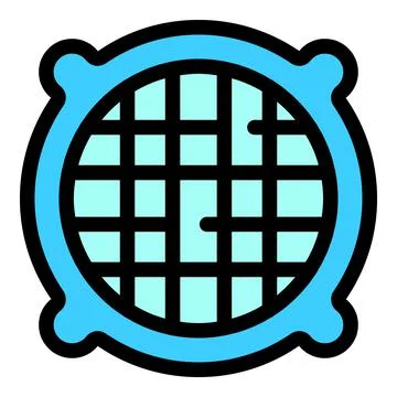 Round ventilation grids icon color outline vector Ilustración de archivo
