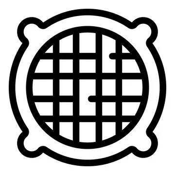 Round ventilation grids icon, outline style Ilustración de archivo
