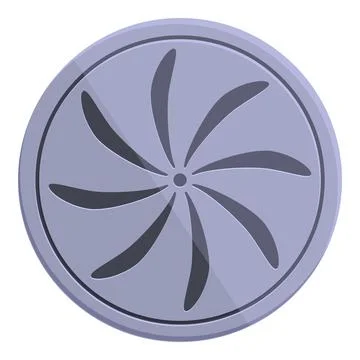 Round ventilation grille with rotating blades creating airflow Ilustración de archivo