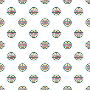 Round veterans day pattern seamless Stock Illustration