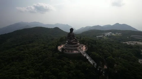 The round view of big buddha Video stock 228185871