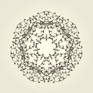 Round vignette pattern - decorative mandala design Stock Illustration