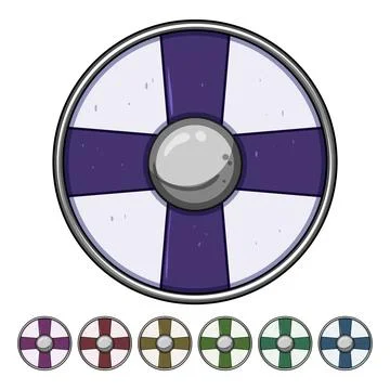 Round viking shield cartoon vector graphic Stock Illustration