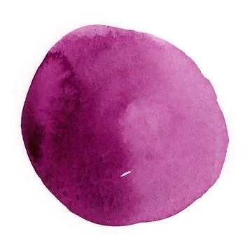 Round violet watercolor frames set, circle shape form isolated on white backg Stock Illustration