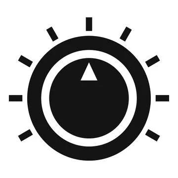 Round volume knob with triangle indicator pointing upwards Stock Illustration