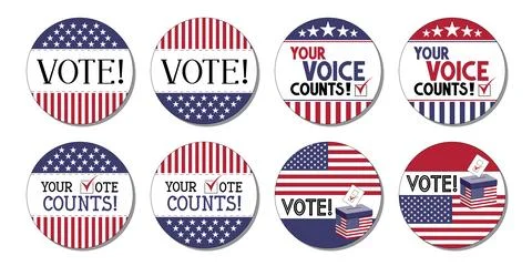 Round voting badges - vector illustration Stock Illustration