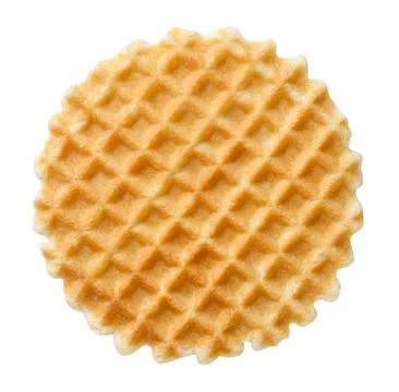 Round waffle close-up on a white. Isolated Stock Photos