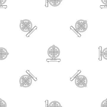 Round waffle machine pattern seamless vector Illustrazione stock