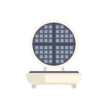 Round waffle maker preparing delicious breakfast waffles Stock Illustration