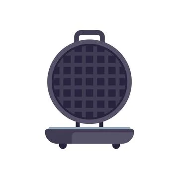 Round waffle maker preparing delicious breakfast waffle Stock Illustration