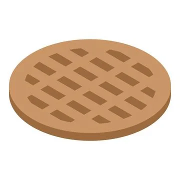 Round waffle showing grid pattern on light background Stock Illustration