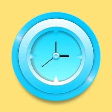 Round wall clock 3d icon Stock Illustration