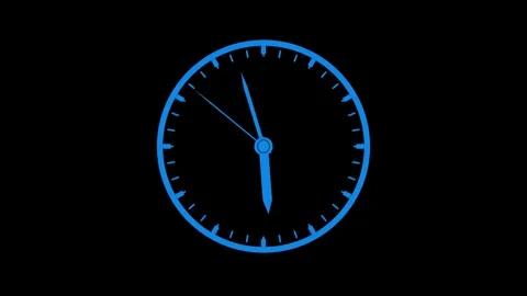 Round wall clock background animation,  wall timer counts down the time, wall cl Stock Footage 301321768