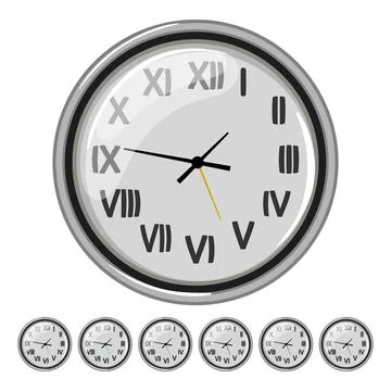 Round wall clock cartoon vector graphic 스톡 일러스트