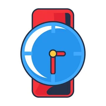 Round wall clock flat illustration representing time management Ilustración de archivo