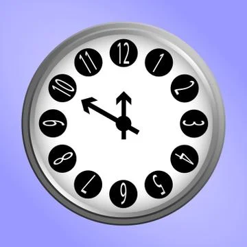 Round wall clock icon Stock Illustration