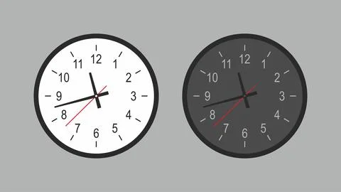 Round wall clock Stock Illustration